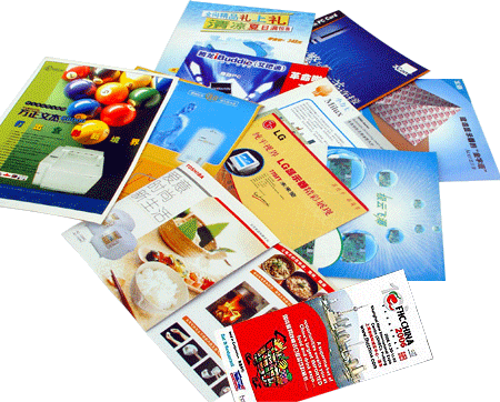 newspapers, books, flyers, posters, brochures, signs, ID and business cards.