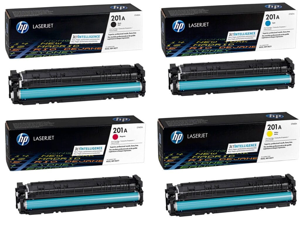 HP 201A CYMK Toner Cartridge CF400A CF401A CF402A CF403A2 1 |