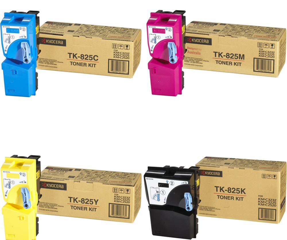 Kyocera TK-825 (C,Y,M,K) Toner Cartridge Kit