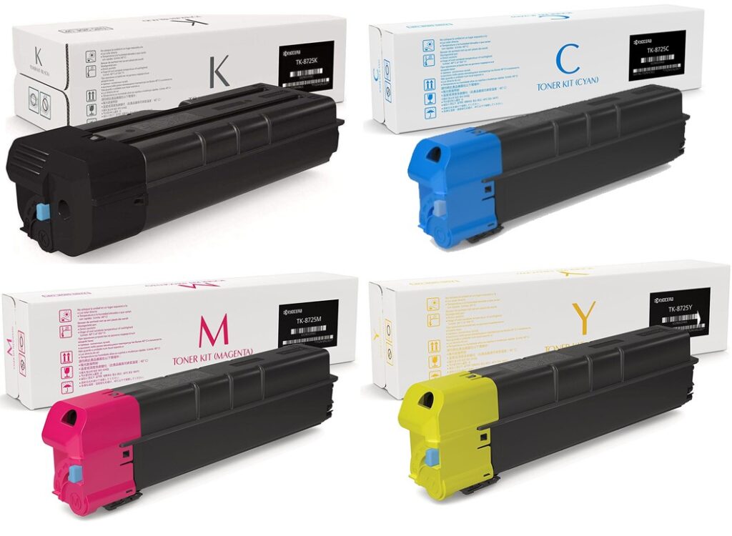 Kyocera TK 8725 CYMK Toner Cartridge Kit 1 |