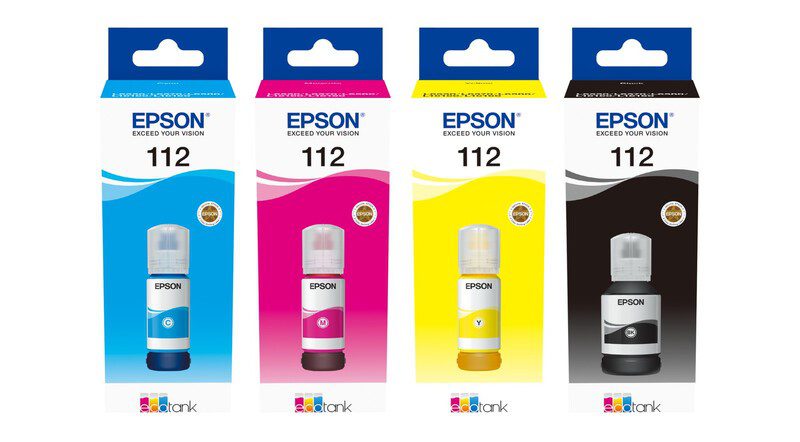 EPSON 112 (C,Y,M,K) Ink For: EcoTank L-Series
