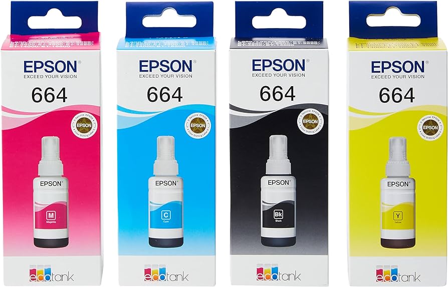EPSON 664 (C,Y,M,K) Ink For: EcoTank ET-Series